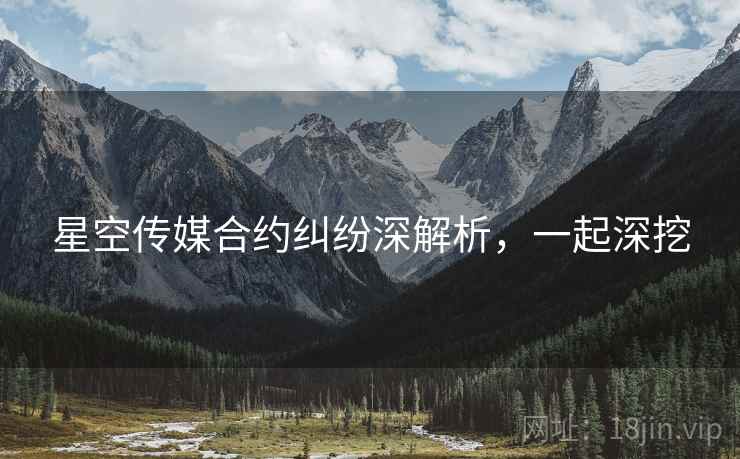 星空传媒合约纠纷深解析，一起深挖