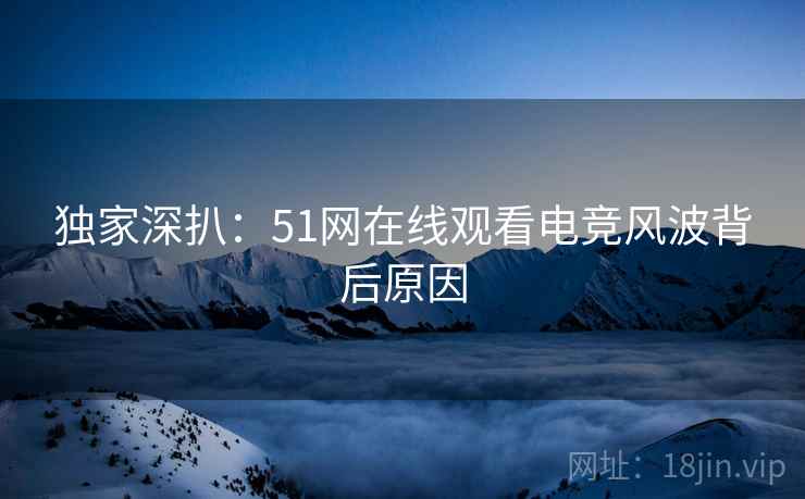 独家深扒：51网在线观看电竞风波背后原因