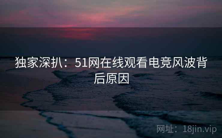 独家深扒：51网在线观看电竞风波背后原因