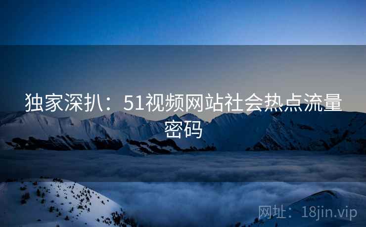 独家深扒：51视频网站社会热点流量密码