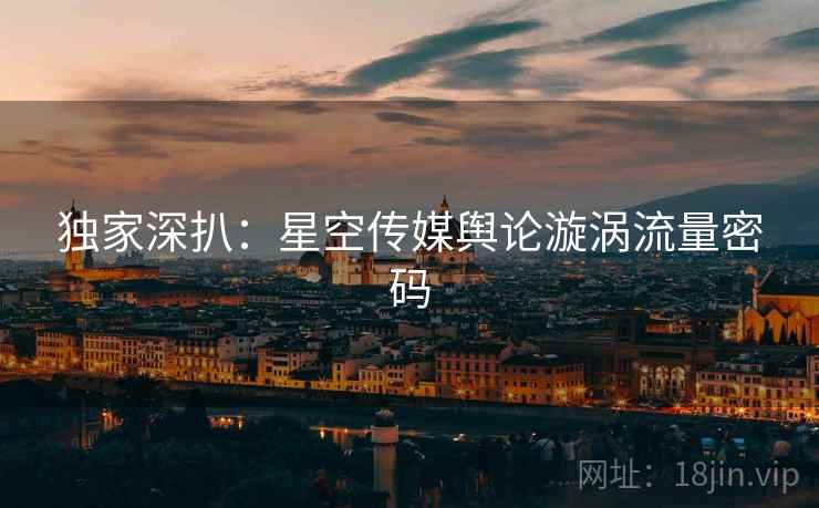 独家深扒：星空传媒舆论漩涡流量密码