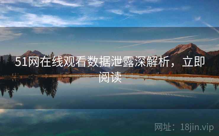51网在线观看数据泄露深解析，立即阅读