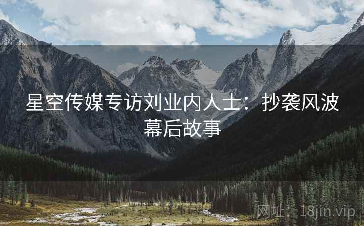 星空传媒专访刘业内人士：抄袭风波幕后故事