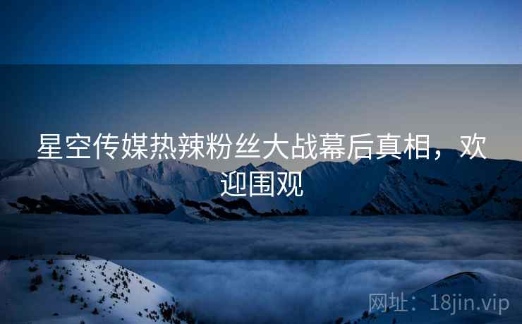 星空传媒热辣粉丝大战幕后真相，欢迎围观